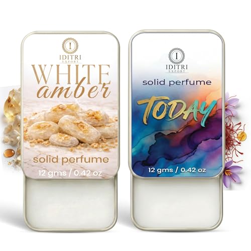 Image of Solid Perfume |Today&White amber Alcohol Free Wax Perfume Balm, Long Lasting | Pocket Tin 12g, Pack Of 2| Non Greasy Smooth Glide, Travel Friendly Men And Women