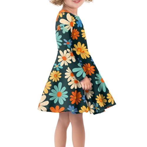 ZFRXIGN Cute Animal Print Girls Dresses Long Sleeve Kids A-Line Holiday Party Dress XS-3XL Novelty Swing Dress4