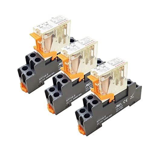 Relais électromagnétique DPDT AC 220V à 5 broches avec socle de prise