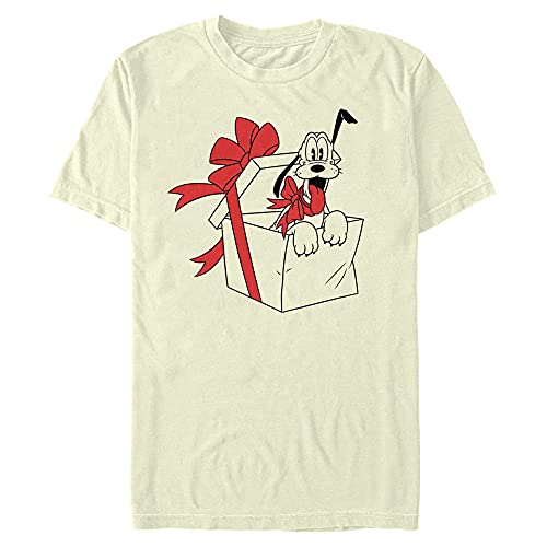 T-shirt Disney Pluto homme couleur crème en taille S vêtement col rond à manches courtes