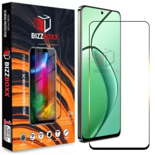 Image of Premium Screen Protector Compatible With realme 12 5G | Tempered Glass Guard | Anti Static | Full Screen Coverage-Edge to Edge | 9H Hardness | With Easy Installation Kit (Pack of 1)