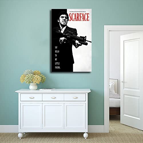 Pacino Scarface 1983 Poster Classic Poster Canvas Poster Wall Art Decor Print Picture Paintings For Living Room Bedroom Decoration Unframe-Style 12X18Inch(30X45Cm) #TOP3