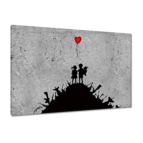 Banksy Boy and Girl on Bombs grand tableau salon déco moderne 120x80
