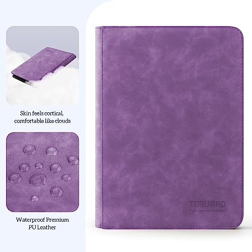 Image of Trading Card Binder, 9 Side Loading Pocket Card Album Hold Up to 540 Cards, Zipper Binder for Cards Collection, TCG Card Holder for Game Card, Sports Card, Yugioh, MTG etc.(Purple)