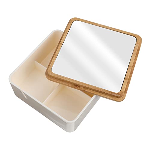 minkissy espejo de maquillaje portátil con caja y almacenamiento