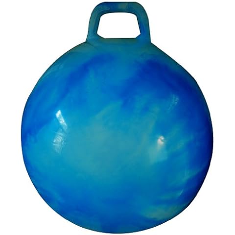 AppleRound Space Hopper Ball with Air Pump: 28in/70cm Diameter for Age 13 and Up, Kangaroo Bouncer, Hippity Hoppity Hop Ball for Teens Youths and Adults, Bouncy Ball with Handle, Cloud Colors (Blue) Cover