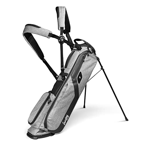 El Camino Golf Bag by Sunday Golf - Lightweight Stand Bag with Double Strap – Easy to Carry – Fits a Full Set of Clubs. Perfect for Walkers, Minimalist Golfers, and Golf Carts (Heather Gray)