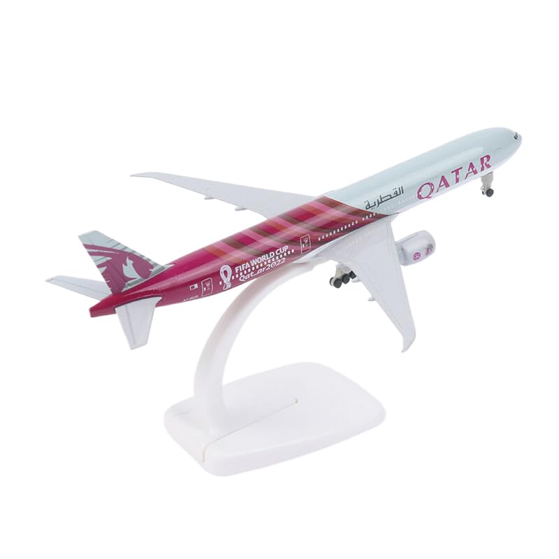 RUDFUZ Boeing 777 Diecast Air Qatar Airways Plane Model: 20cm Alloy, Landing Gears, Wheels