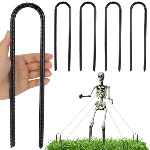 MorningRo 4 Pcs 12ft Skeleton Accessories 12 Inch Skeleton Ground Anchors