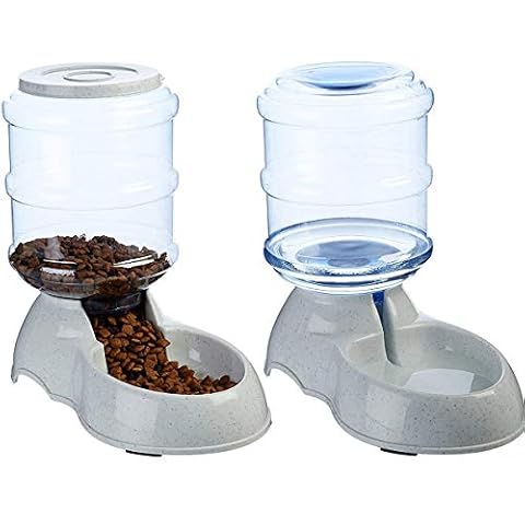 Pet Automatic Feeders,Food & Water Feeder Self-Dispensing Gravity Pet Feeder(Set of 2) Cover