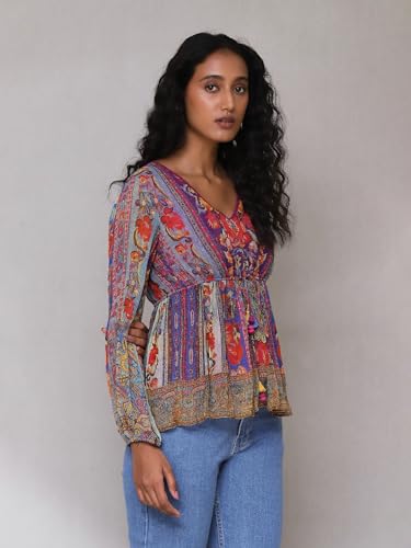Image of Aarke Ritu Kumar Purple Floral Kurti