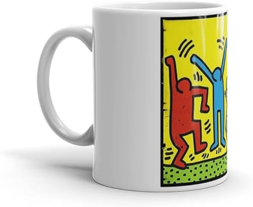 Miniatura 2 de Taza de café de cerámica blanca Keith de 15 11 onzas, taza de vacaciones, Haring, lavavajillas, fiesta de baile, fiesta, cumpleaños, microondas,