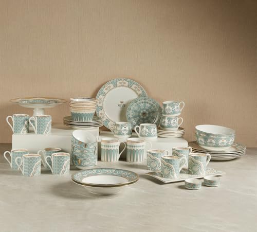 Image of India Circus by Krsnaa Mehta Regal Romance Bone China Crockery Dinner Set | for Dining & Gifting | Pack of 20 Pieces Set