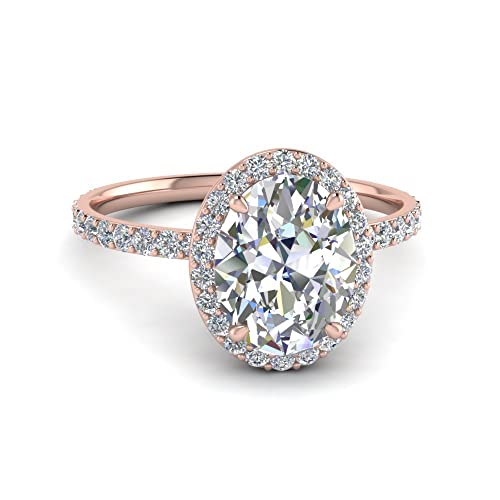 Bague diamant halo ovale, l'ornement de tenue de fête pour briller en soirée