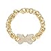 Price comparison product image Gold Butterfly Diamond Pattern Chain Belcher Bracelet - Adjustable 18K Real Gold Plated Jewellery for Kids (Length: 8 to 8.5 inches, Weight: 28 grams) - Bling King London