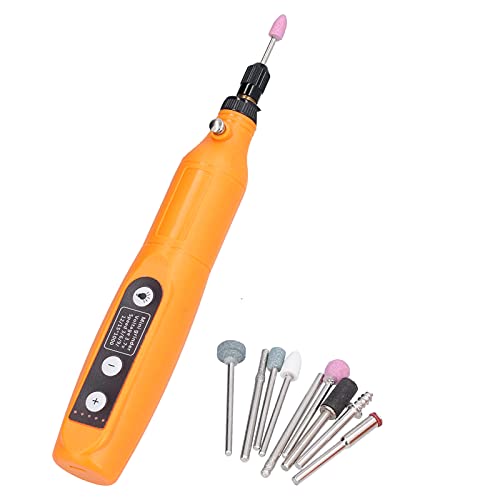 Mini amoladora eléctrica, luz de trabajo LED de 3 mm de diámetro de sujeción, 3.7 V 10 W, kit de herramientas inalámbricas, 3000-15000 rpm, ajustable con 41 piezas accesorios para carpintería DIY