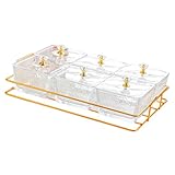 STARTIST 仕切り付きサービングトレイ フルーツスナックサービングトレイ 収納容器 キャンディナッツ皿 キッチン用, 透明