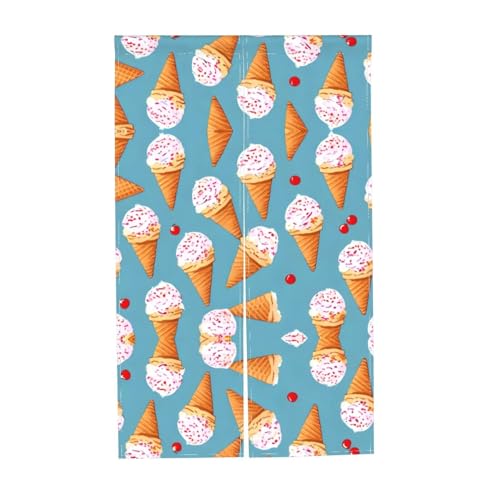Cortinas opacas que oscurecen la habitación infantil BROLEO Decora con diseño de gofres y helado 8