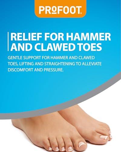 PROFOOT Soft Gel Toe Support - Gentle Relief for Hammer and Clawed Toes - Lifts & Realigns Toes - Toe Loop to Support - Pack of 1