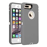 iPhone 7+/8+ Case, [Heavy Duty] Defender Armor 3 in 1 Built-in Screen Protector Rugged Cover Dust-Proof Shockproof Drop-Proof Scratch-Resistant Shell for Apple iPhone 7Plus/8 Plus 5.5