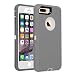iPhone 7+/8+ Case, [Heavy Duty] Defender Armor 3 in 1 Built-in Screen Protector Rugged Cover Dust-Proof Shockproof Drop-Proof Scratch-Resistant Shell for Apple iPhone 7Plus/8 Plus 5.5"-Grey/White