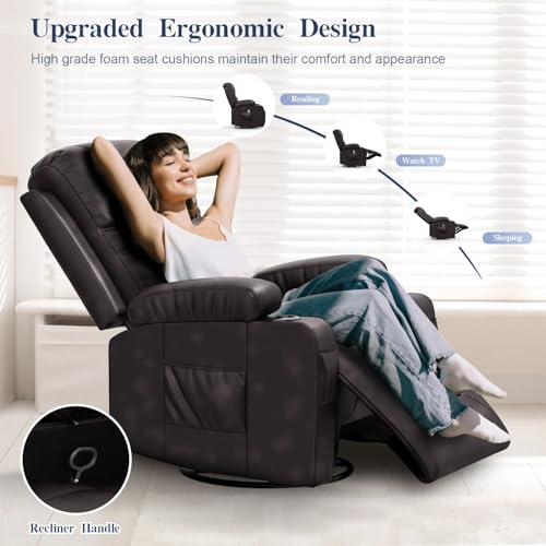 Sillón reclinable con masaje tapizado en cuero PU miniatura 3