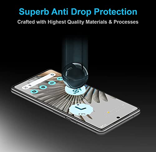 Image of Advanced Premium Tempered Glass Screen Protector For Google Pixel 7A (Black, Pack of 1) | Full Glue Edge to Edge Coverage with Easy Installation Kit