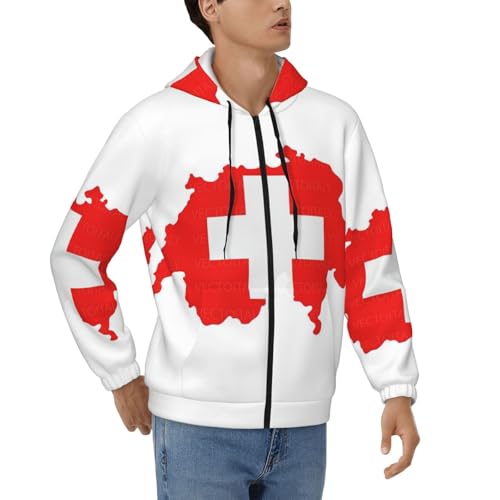 Sweat à capuche zippé homme motif suisse pour lutter contre le froid