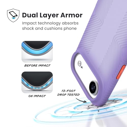 Image of Speck Presidio LUX Grip for iPhone 17 Air Case, MagSafe-Compatible, Slim Protective Case, Purple Fade /Magic Purple /New Poppy