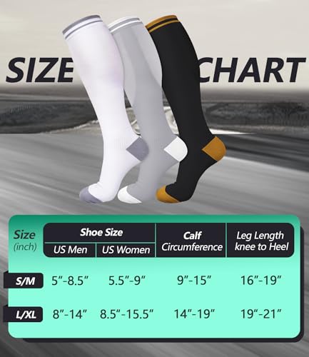Image of FuelMeFoot 3 Pack Copper Compression Socks - Compression Socks Women & Men Circulation - Best for Medical,Running,Athletic