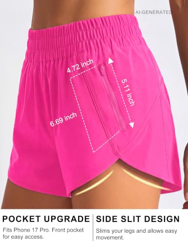 Image of BMJL Women's Athletic Shorts Running Workout Shorts Gym High Waisted Summer Short with Waistband Pocket