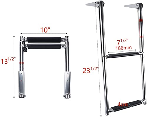 Escalera telescópica para barco de acero inoxidable 2-3 peldaños miniatura 2