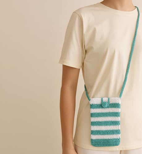 Image of Itsy Bitsy DIY Make Your Own Crochet Sling Pouch Kit | Beginner Friendly Crochet Craft Set | Handmade Mobile Sling Bag Project | Complete DIY Hobby Gift Box