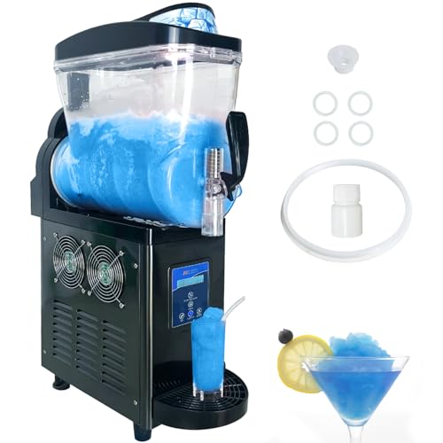 FSKEKU Commercial Slushy Machine 15L, Stainless Steel Frozen Drink Maker with Adjustable Temp & Auto Clean for Margaritas, Smoothies, Cocktails - Ideal for Home, Restaurants, Bars, Cafes