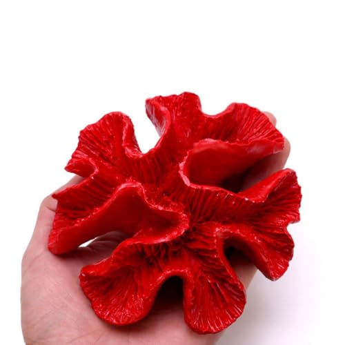 Image of Balacoo Aquarium Coral Decorations: Fish Tank Artificial Coral Reef Ornaments - Resin Aquarium Plants Decoration for Landscape (Red)