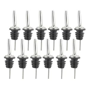 JBtek (12 Pack Stainless Steel Classic Bottle Pourers w/Tapered Spout