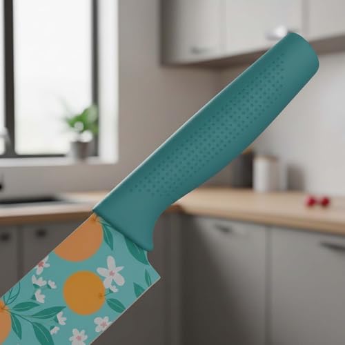 Image of BRAND VILLA Kitchen Knife Set of 3, Ultra Sharp Stainless Steel Chef Knife, Utility Knife & Paring Knife, Non-Stick Coated Blades, Ergonomic Anti-Slip Handle for Fruits, Vegetables & Meat