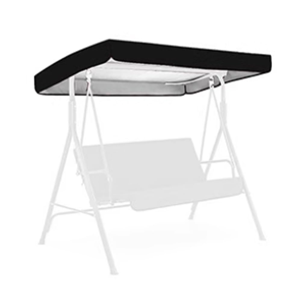 Uniwersalny zapasowy baldachim do 3-osobowej huśtawki ogrodowej, wodoodporny, odporny na promieniowanie UV, pokrowiec na zewnątrz, pasuje do 164 x 114 cm, czarny baldachim do mebli ogrodowych