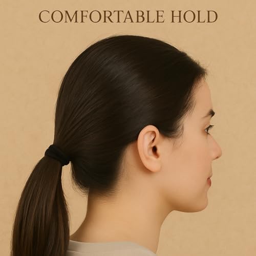 Image of Elcaro Hair Accessories Set - Black Headbands (3 pcs), Hair Ties (20 pcs), Tic Tac Clips (12 pcs), Complete Hair Care Set for School Girl, Office Women, Gymnastics
