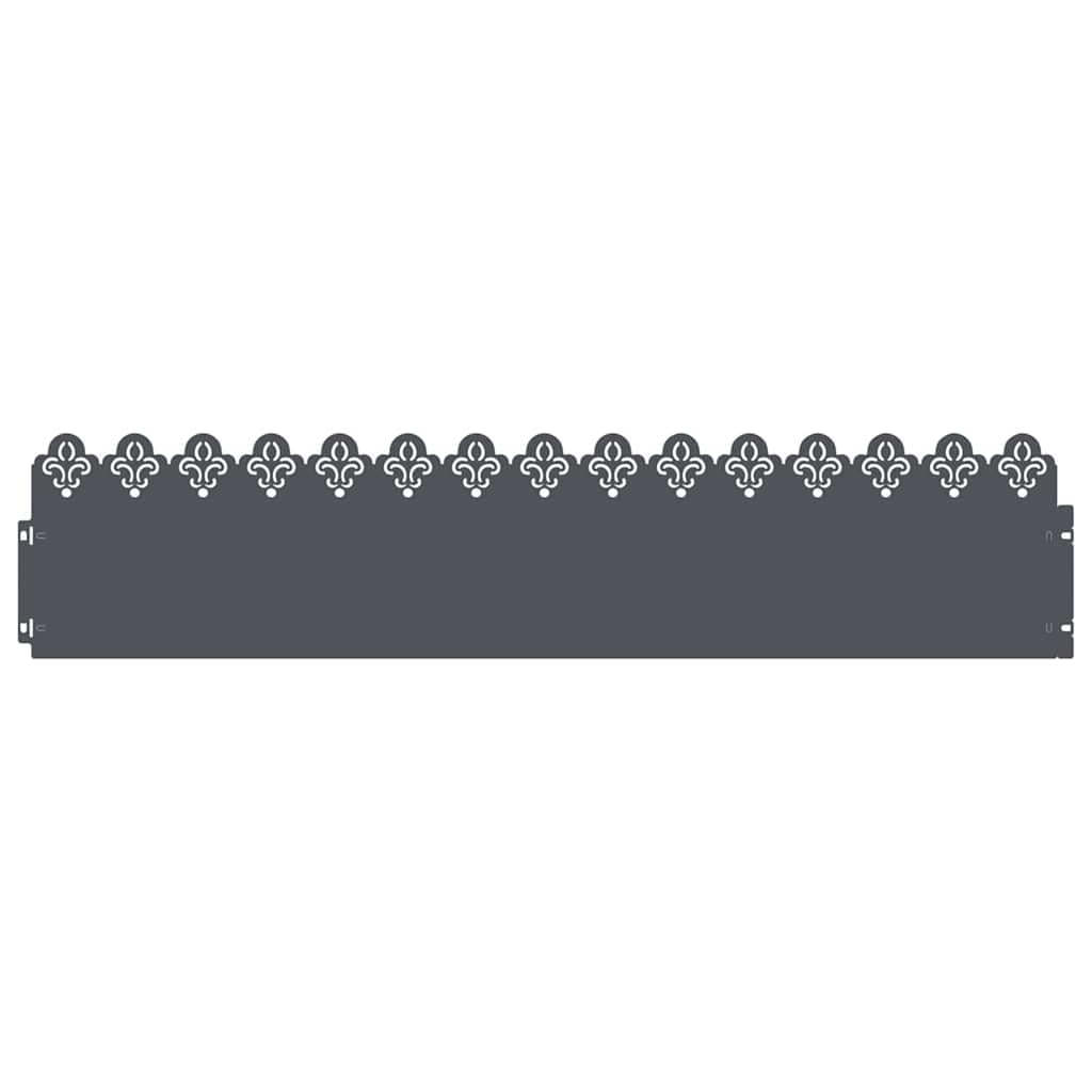 Lot de 10 bordures de pelouse en acier anthracite - 103 x 0,05 x 22 cm - Bordure de jardin flexible pour pelouse et parterres de fleurs