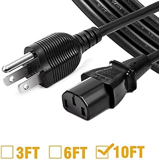[UL Listed] Chanzon 3 Prong AC Power Cord 10ft for Personal Computer,Vizio,PC Monitor,Plasma