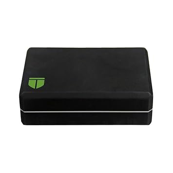 TEGO Boost Yoga Block - Firm EVA - 3x6x9 Inches -Black Green-1 Piece-Firm, Accessory, Block-Firm, Accessory, Block, Pilates