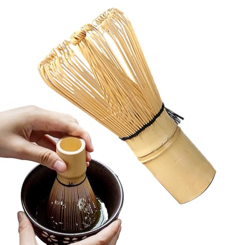 茶筅抹茶筌、手作り抹茶ブレンダー、伝統的な泡立て器 カビ発生防止 洗浄簡単 バリなし 乾燥迅速 茶泡立て専用ツール 伝統的茶道工芸品 儀式用のお茶の準備のための手作りの白木の泡立て器