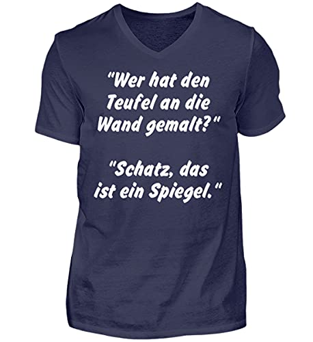 T-shirt en V homme bleu Teufelskerl pour vos sorties week-end