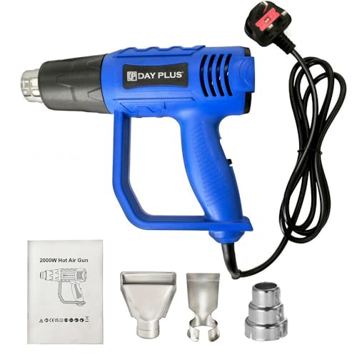 2000W Heat Gun with 3 Nozzles, 2 Temperature Setting, 300°C/ 600°C, Professional Hot Air Gun to Remove Paint, Varnish, Dissolve Adhesives, Shrinking PVC, DIY, Home Improvement & Restoration, Red 1 2000W Heat Gun with 3 Nozzles, 2 Temperature Setting, 300°C/ 600°C, Professional Hot Air Gun to Remove Paint, Varnish, Dissolve Adhesives, Shrinking PVC, DIY, Home Improvement & Restoration, Red