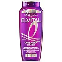 L’Oréal Paris Elvital Collagen Lifter Volumen Shampoo, aufpolsternde Reinigung mit Kollagen-AS-Fragmenten, für feines & plattes Haar, langanhaltender Ansatz-Lift, 300 ml