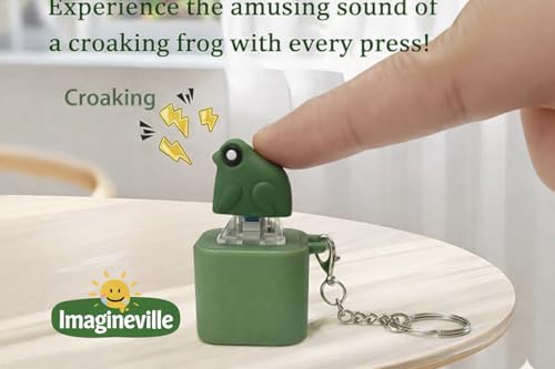 Image of Frog Sound Keychain - CUTE & FUNNY Croaking Battery Frog Key Ring for Kids, Bags, Car Keys, Gifting | Portable Funny Animal Toy Keychain