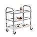 VanTen Carrello da cucina in acciaio inox a 3 ripiani con ruote, ideale per cucina, hotel, ristoranti e case di cura, 75 x 81 x 40 cm