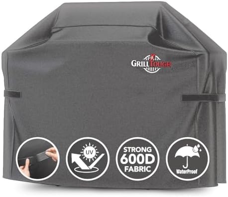 Heavy Duty BBQ Grill Cover for Outdoor Grill, 58 Inch – Waterproof, Weather Resistant, UV & Fade Resistant with Adjustable Straps – Gas Grill Cover for Weber, Charbroil, etc. Charcoal