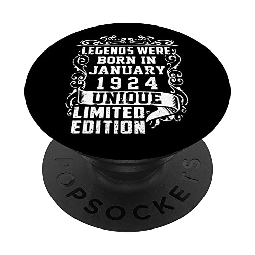 Cumpleaños Enero 1924 Edición Limitada Regalo January 1924 PopSockets PopGrip Intercambiable